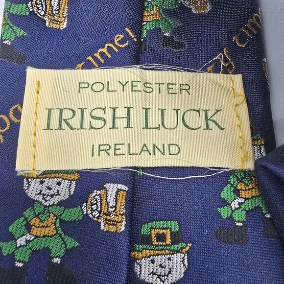 IRISH LUCK / Up The Irish! w/Stylish Shamrocks Blue Green Vintage 61 X 3.5 Inch - Picture 4 of 6